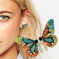 Colorful crystal butterfly earrings
